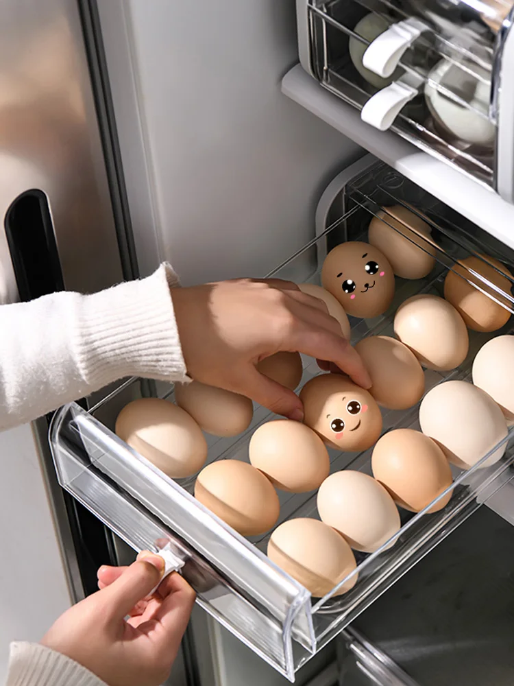 

Kitchen supplies drawer type egg storage box refrigerator duck egg shelf shockproof kitchen plastic preservation egg box