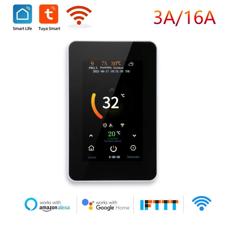 

WIFI Tuya Smart Touch Thermostat LCD Screen Water Heating Electirc Floor Heating Water Gas Boiler Temperature Controller Alexa