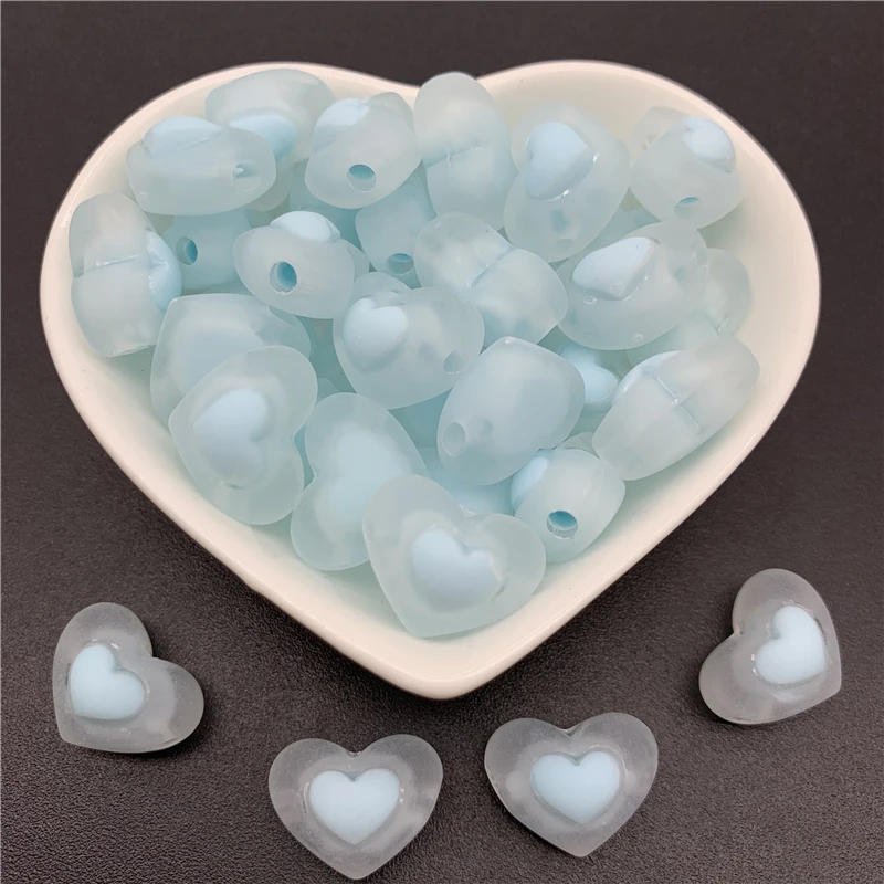 Бусины акриловые в форме сердца для изготовления ювелирных изделий 15 шт./лот 17 мм