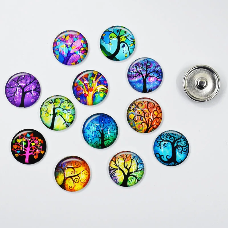 50 смешанные стеклянные кнопки ювелирные изделия Древо жизни Цвет для DIY ожерелье