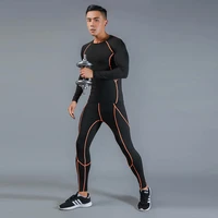 mens compression clothing men t shirt leggings rashgard long sleeved top base kit for man fitness workout thermal underwear