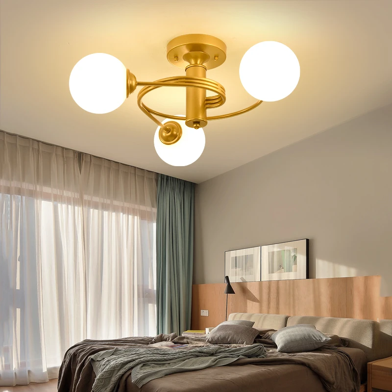 

Modern LED Ceiling Lights For Kids room Living room Nordic Corridor Hallway Ceiling Lamp Glass Gold Lighting Fixture plafondlamp