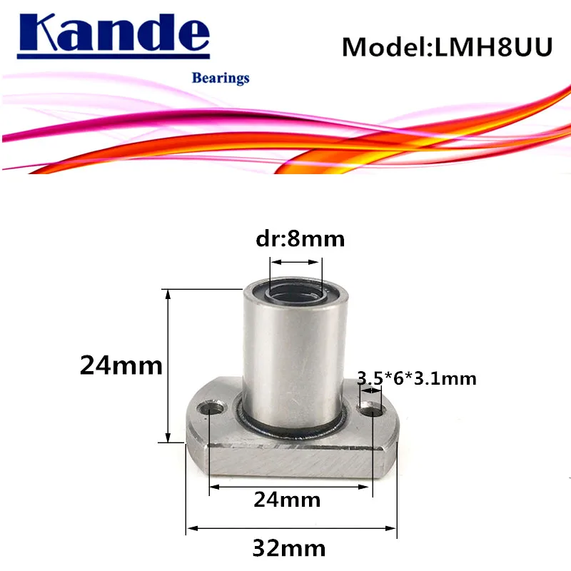 LMH8 UU 1 шт./лот LMH8UU линейный шариковый подшипник с круглым фланцем 8 мм для 3D