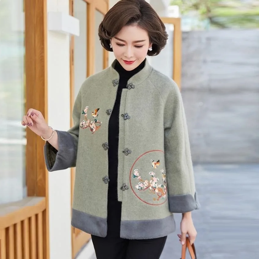 Традиционная китайская блузка среднего возраста китайский Cheongsam топы для женщин