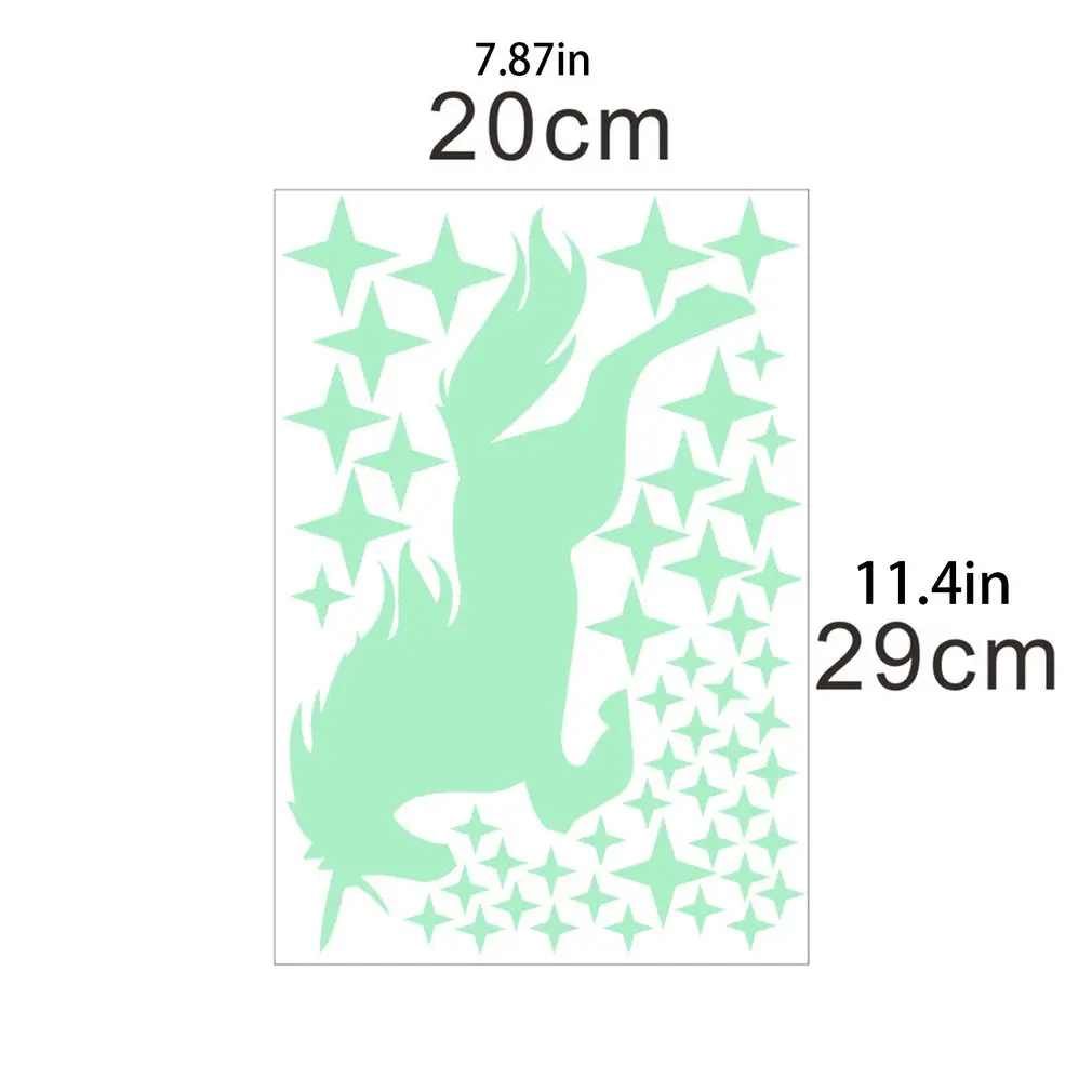 

Glow In The Dark Unicorn Wall Stickers Blue Luminous Fluorescent Wall Sticker Wall Stickers For Kids Baby Room