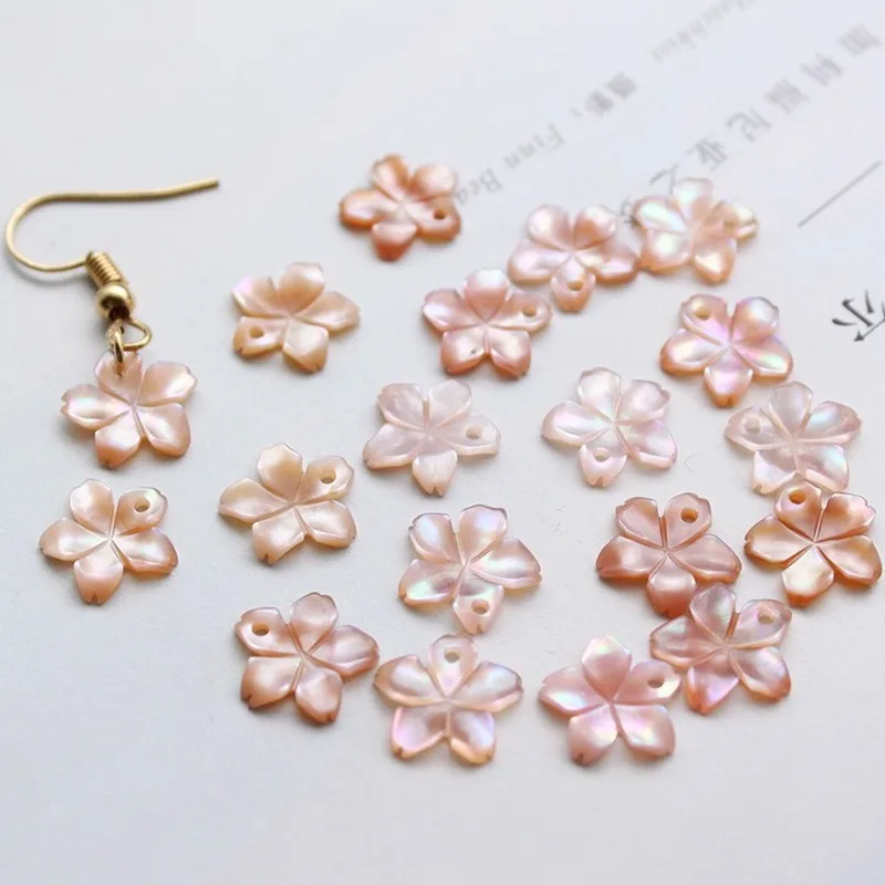 5 шт./пакет натуральная перламутровая подвеска в форме маленького лепестка вишни