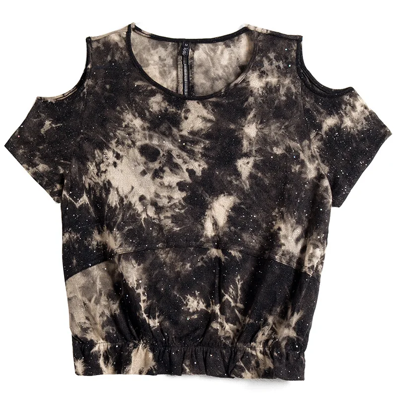 

Chiffon shirt women's top super fairy 2021 new fashion printing T-shirt women loose show thin Batwing sleeve Tees irregular