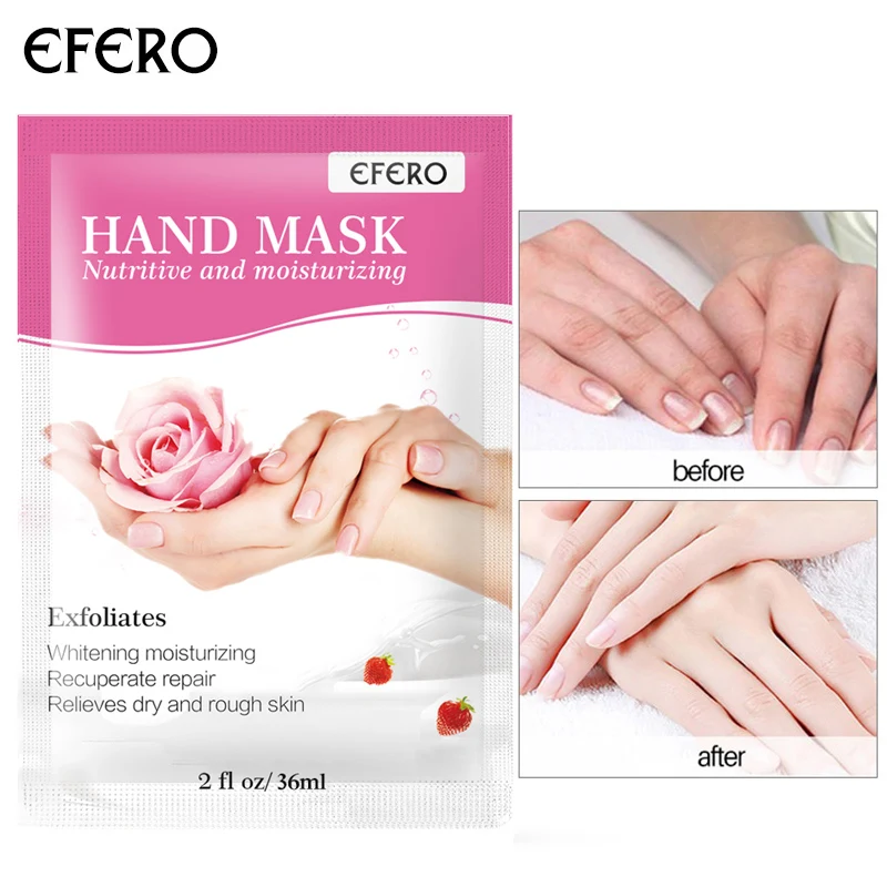 

EFERO 2packs Rose Lavender Hand Mask Hand Gloves Moisturizing Hydrating Anti Dry Rough Nourishing Whitening Hand Skin Care