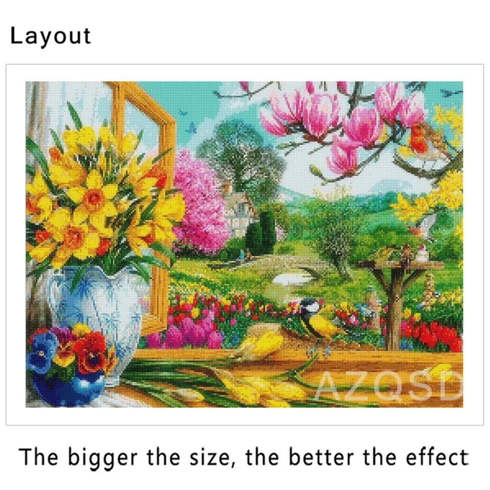 AZQSD Full Drill Diamond Painting Flower Cross Stitch Handicrafts Gift Embroidery Sale Floral Home Decoration Wall Art | Дом и сад