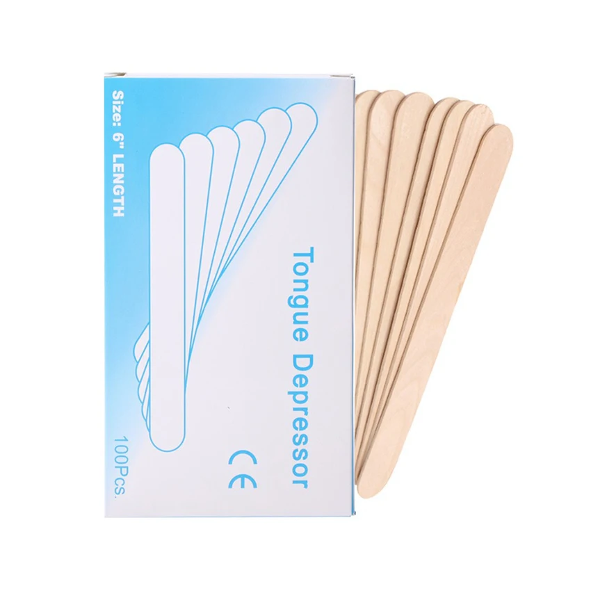 

100PCS/Set Wooden Wax Sticks Waxing Wood Body Hair Removal Sticks Applicator Spatula Tongue Depressors 15cm Wax Spatulas