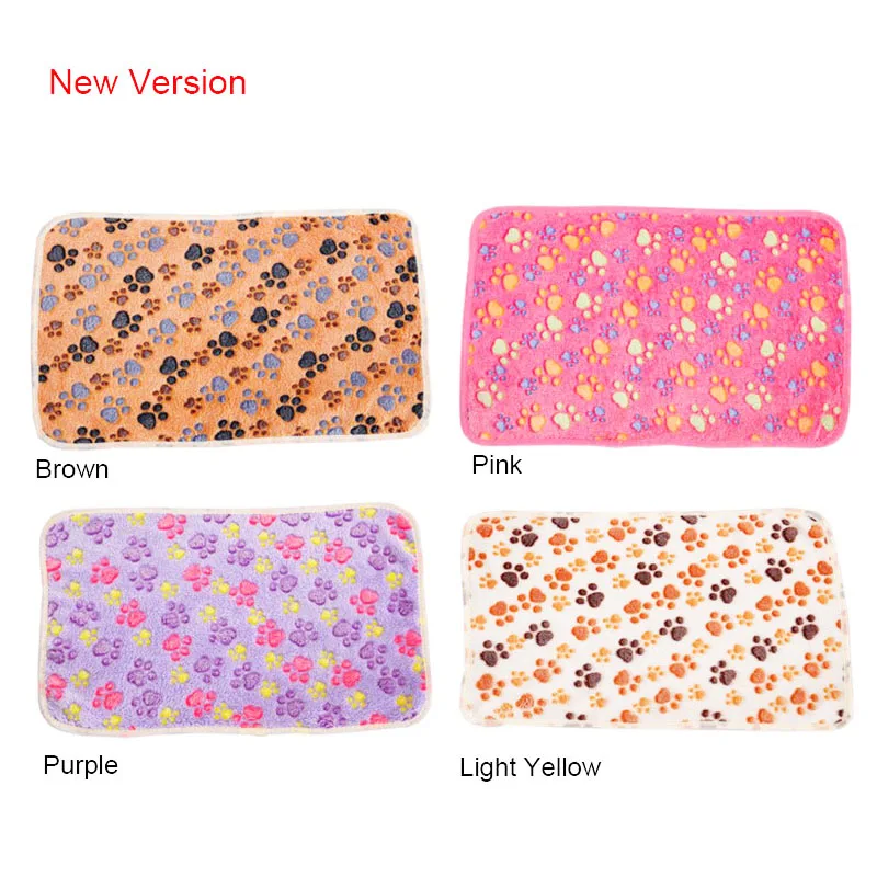 

Cat Dog Bed Mats Soft Flannel Fleece Paw Foot Print Warm Pet Blanket Sleeping Beds Cover Mat For Small Medium Dogs Cats