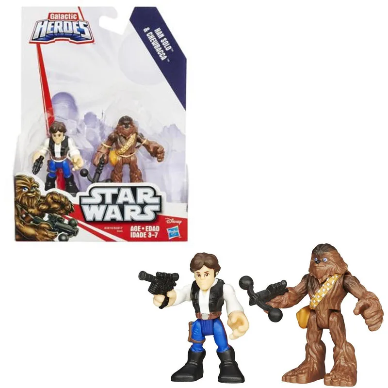 

Hasbro Star Wars Galactic Heroes Mini Action Figure Dollls HAN SOLO Chewbacca Figure Model Toy Set Collectible Dolls Ornaments