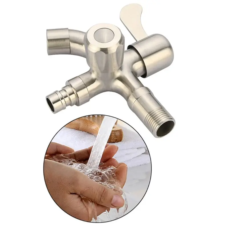 

304 Stainless Steel Wall-mounted Faucet Easy Operation Water Tap for Home Hotel D08F