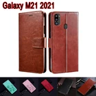 Кожаный чехол-книжка M21 для Samsung Galaxy M21 2021, чехол-бумажник с подставкой и магнитной застежкой для карт, чехол-книжка для Samsung M21 M 21