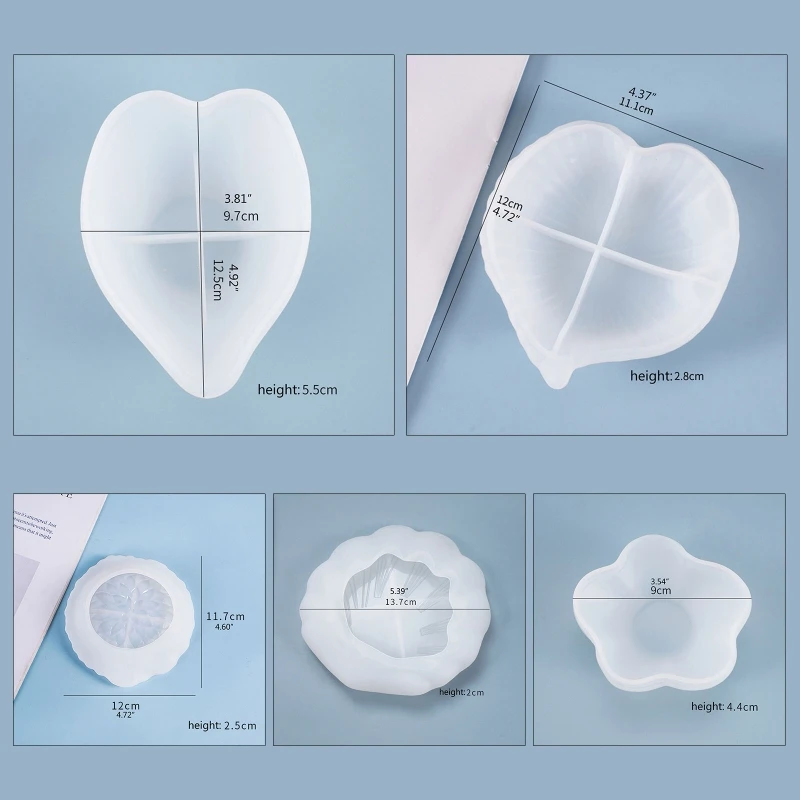 

DIY Multifunctional Silicone Epoxy Resin Casting Molds, 5 Saucer Silicone Molds