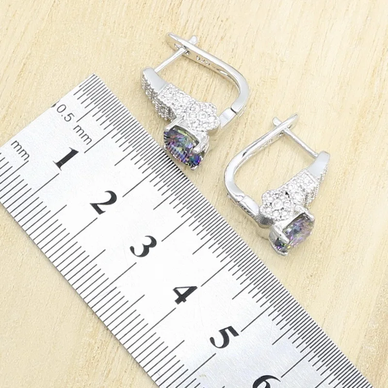 Браслет с радужным цирконием серебряного цвета искусственный браслет кольцо