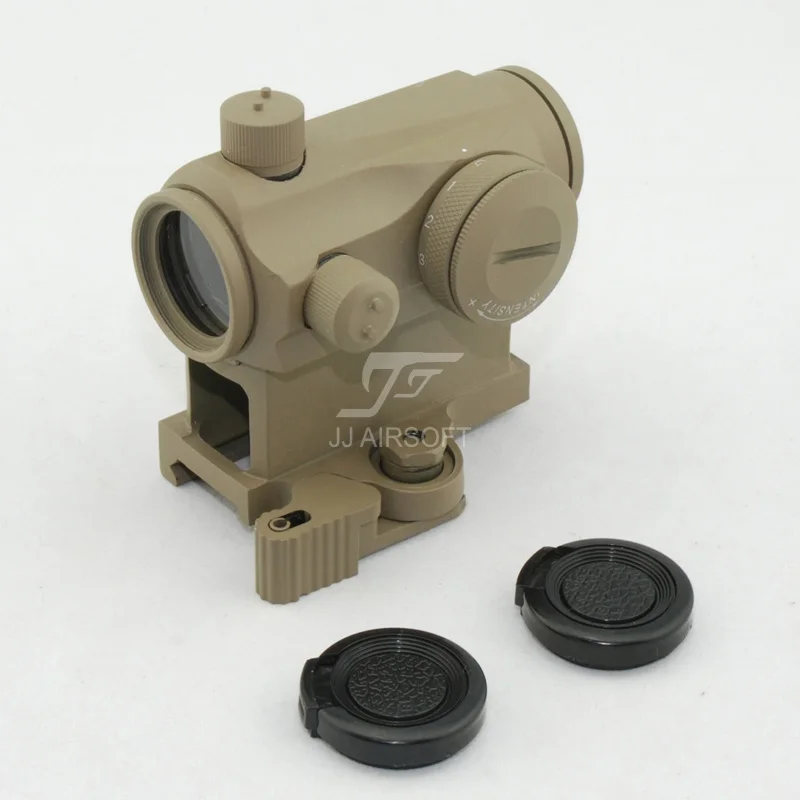 JJ страйкбол Micro 1x24 Red Dot с QD Riser Mount и Killflash/Kill Flash(черный/серебристый/коричневый