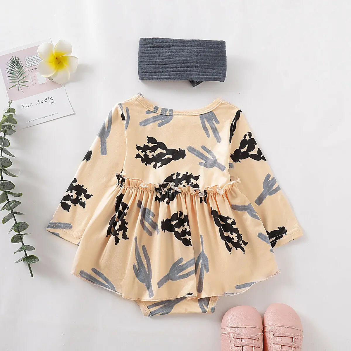 Платье для новорожденных девочек от 0 до 24 месяцев комбинезон с принтом растений