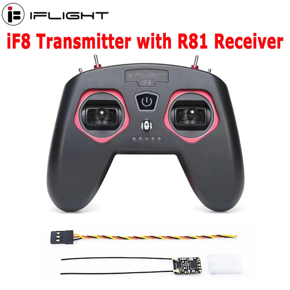 

IFlight IF8 RC FPV передатчик с R81 приемником OPENTX 8CH пульт дистанционного управления Type-C 550mah Lipo батарея совместимая Frsky D8 TX