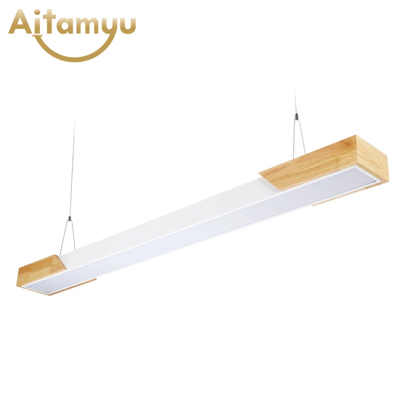 Скандинавские подвесные светильники деревянные с акриловым абажуром офисный