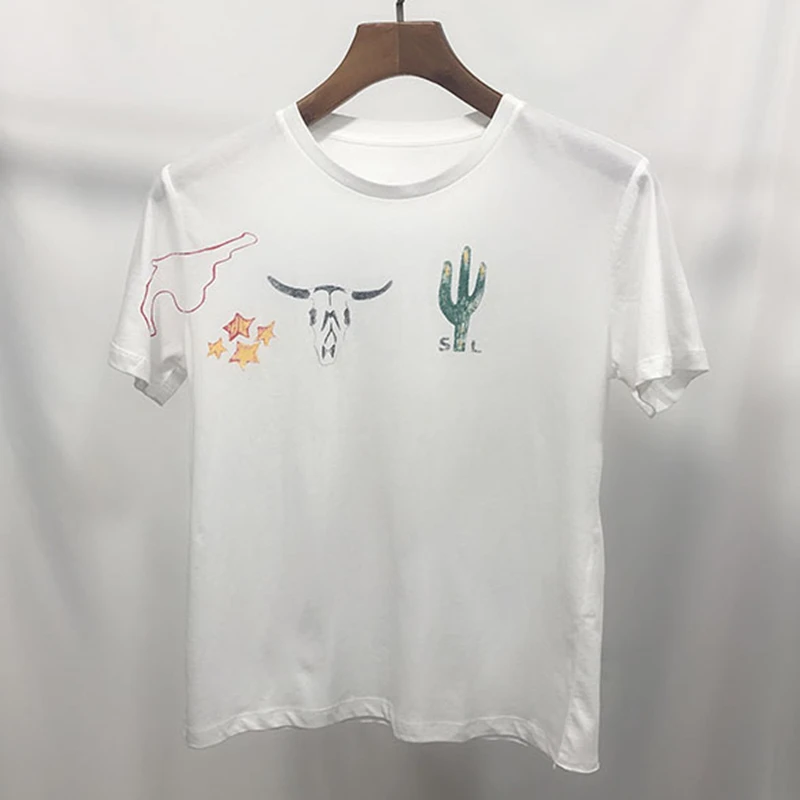

Summer Women New O-Neck Cotton T-shirt Brand Letter Print Tee High Quality Female Casual Plus Size Loose Short Sleeve Top G11