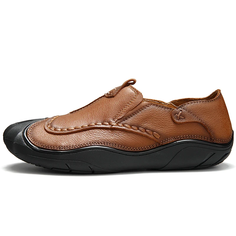Man Loafers Genuine Leather 2020 Summer Autumn Men's Shoes Slip on Male Casual Shoe Outdoor Walking Footwear Breathable | Обувь
