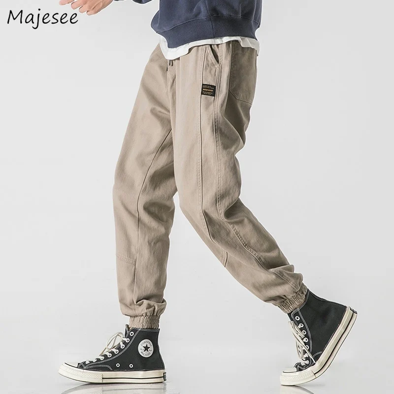 

Cargo Pants Men Casual Safari Style Tactic Ankle Length Drawstring Trousers for Males Hip-hop Techwear Joggers Plus Size M-5XL