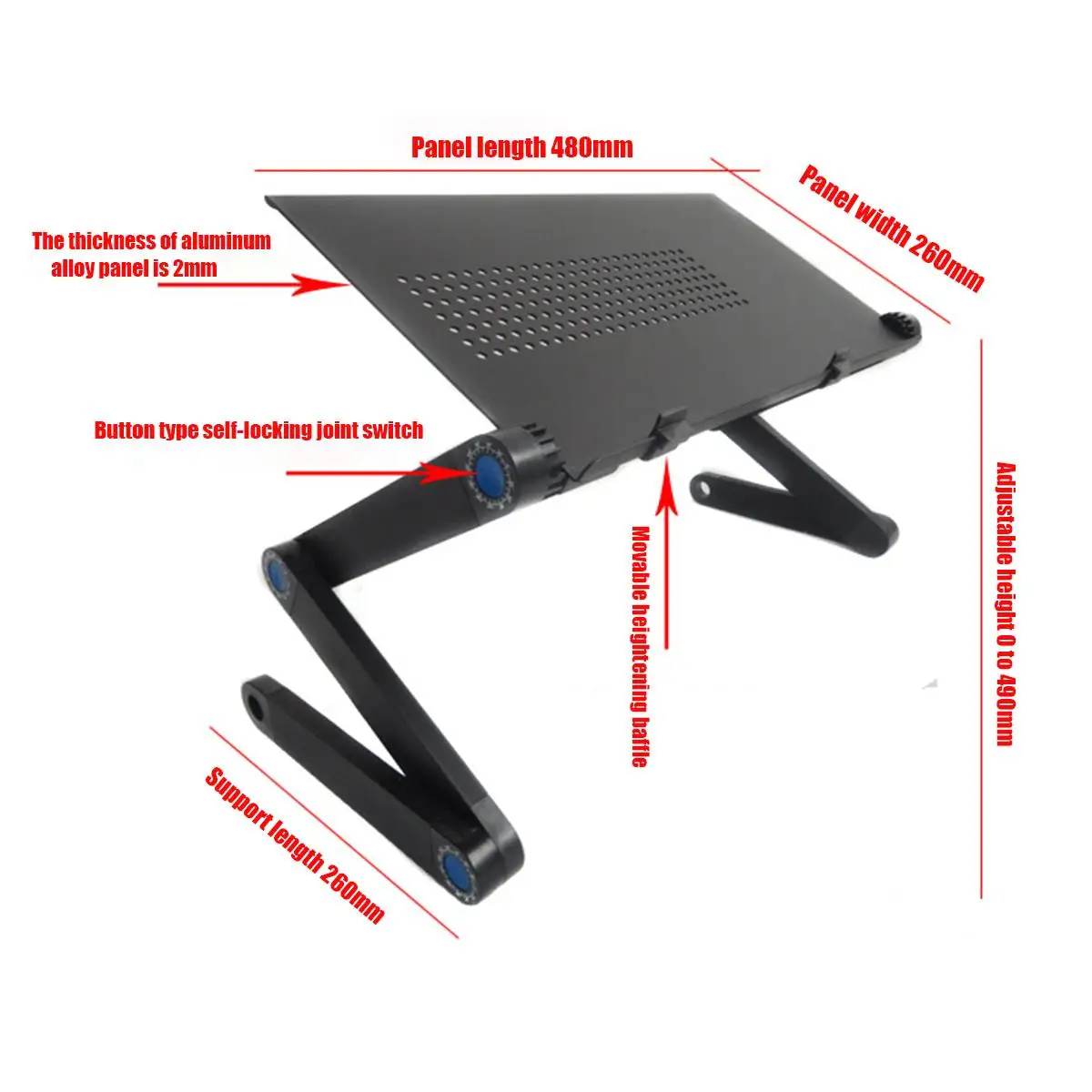 

Aluminum Alloy Laptop Table Adjustable Portable Folding Computer Desk Students Dormitory Laptop Table For Ultrabook Netbook