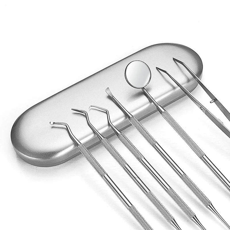 

6 Pack Teeth Cleaning Tools Stainless Steel Dental Scraper Tooth Pick Hygiene Set Mouth Mirror Dentist Kit Family Oral Care Tool
