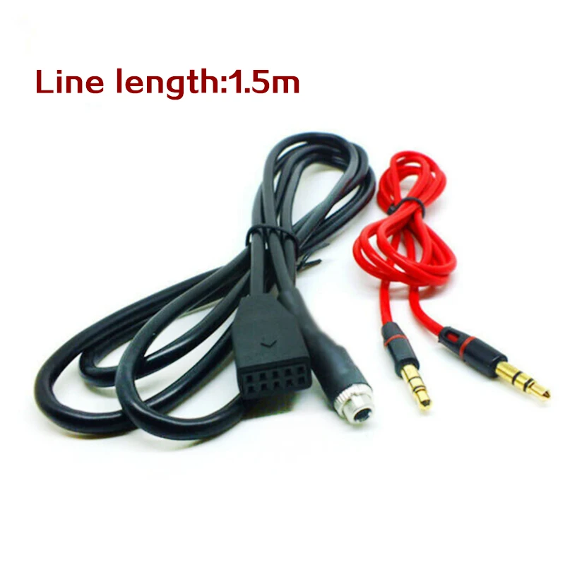 

Mayitr 1pc 10-pin Female Interface AUX Stereo Audio Cable MP3 Cable Fit For BMW E39 E53 X5 E46 Accessories Parts