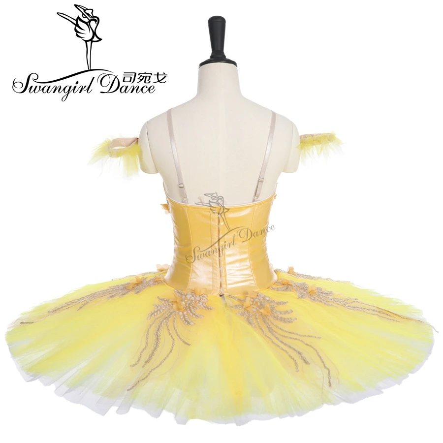 Новое поступление желтая балетная пачка с цветами бандаж классическая для