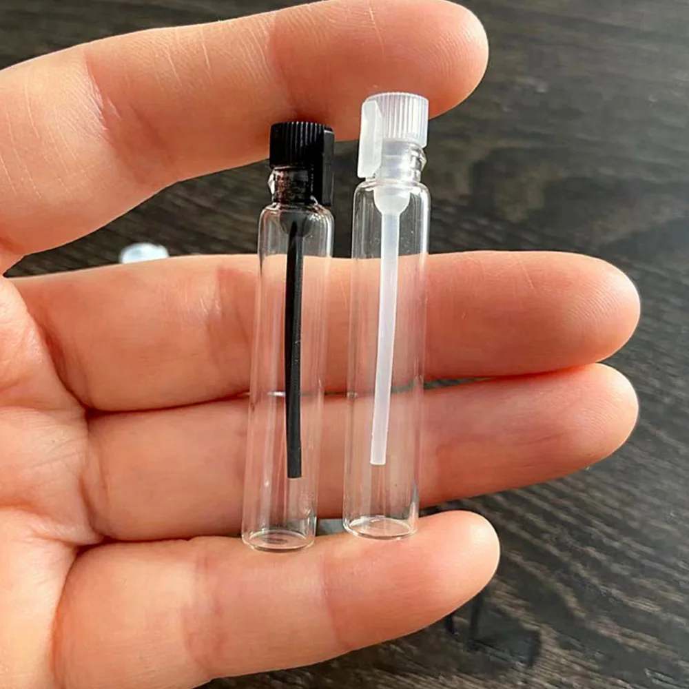 

100pcs 2ml Transparent Sample Bottle with Drop Empty Test Tubes Perfume Bottles