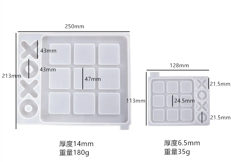 

Tic-Tac-Toe Ox Chess Game Epoxy Resin Mold Mirror Silicone Mold DIY Jewelry Small Pendant Mirror Mold Handmade