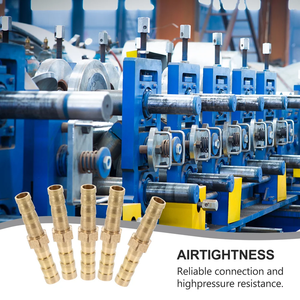 

10pcs Brass Straight Connector Quick Fitting Connector for Soft Hose (Golden)