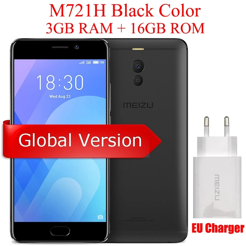 EU Black 3G 16G Meizu M6 Note, 4G LTE, 3 ГБ, 16 ГБ, Snapdragon 625, экран 5,5 дюйма, 1920x1080 P, двойная задняя камера, 4000 мА/ч, большой аккумулятор, сотовый телефон - Цвет: EU Black 3G 16G