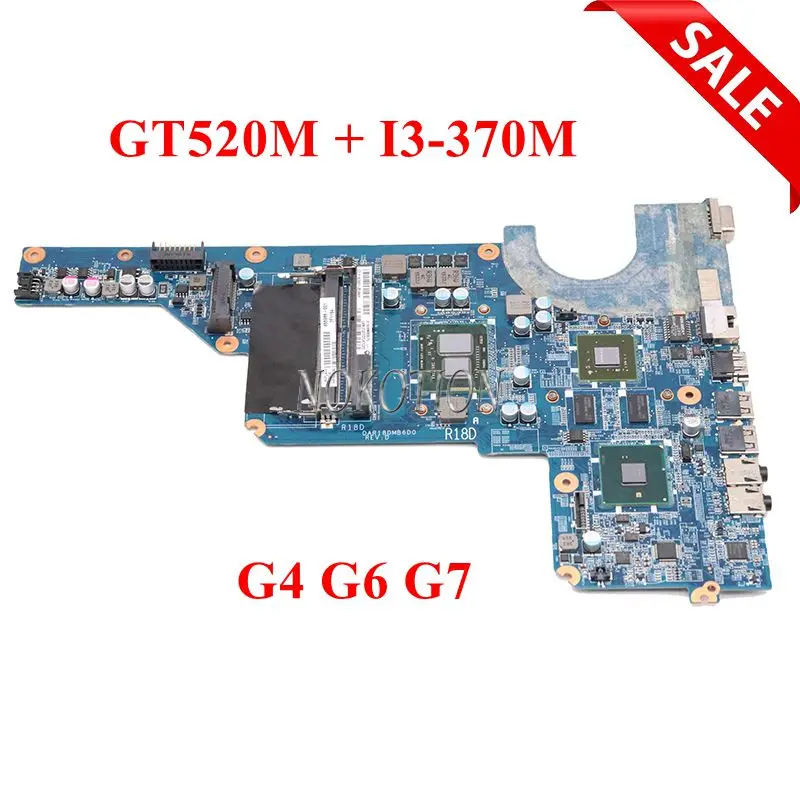NOKOTION 655985 001 материнская плата для ноутбука HP Pavilion G4 G6 G7 HM55 DDR3 + Core i3 370M GT520M DAR18DMB6D1 REV D