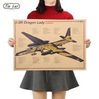 aircraft structural design poster nostalgic vintage kraft paper poster decorative painting home decor wall sticker 1pc