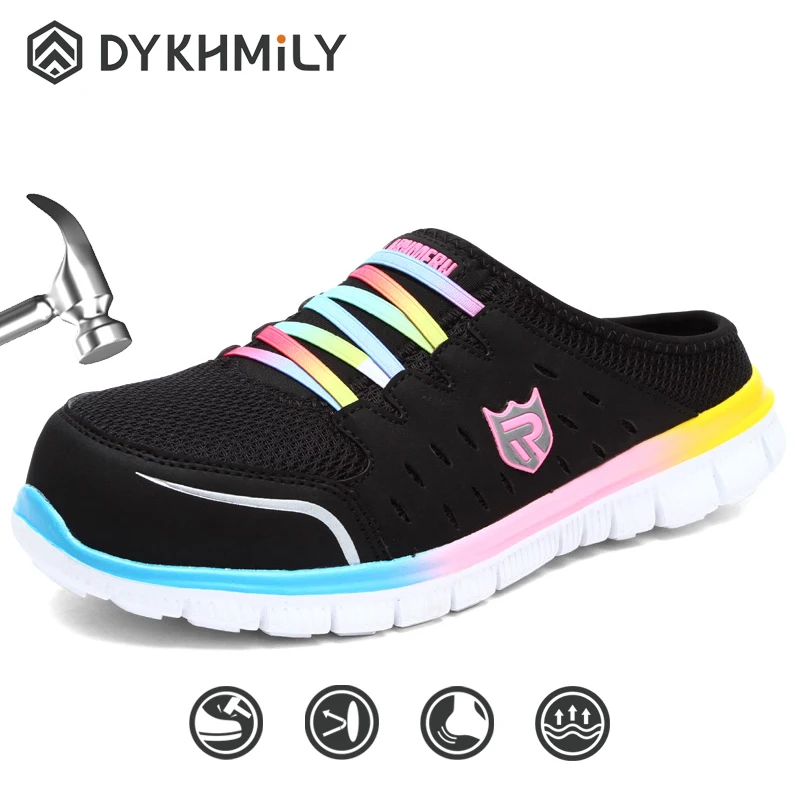 DYKHMILY/Рабочая безопасная обувь женские дышащие удобные легкие тапочки со