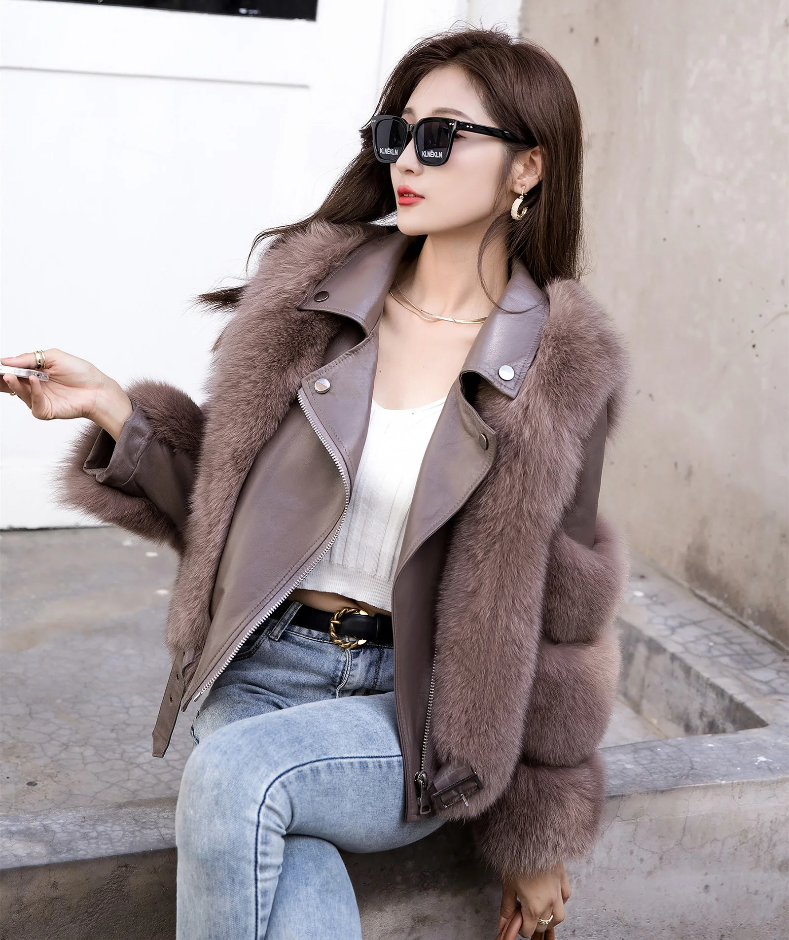 Raccoon fur woven Braided strip vest ladies winter warm fur coat waistcoat vest short autumn waistcoat real animal fur