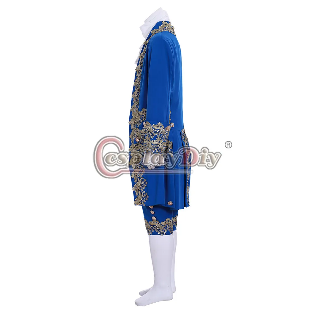 Cosplaydiy 18th Century Rococo Blue Court Suit Mens Colonial Victorian Elegant British Marie Antoinettte Costume L320 | Тематическая