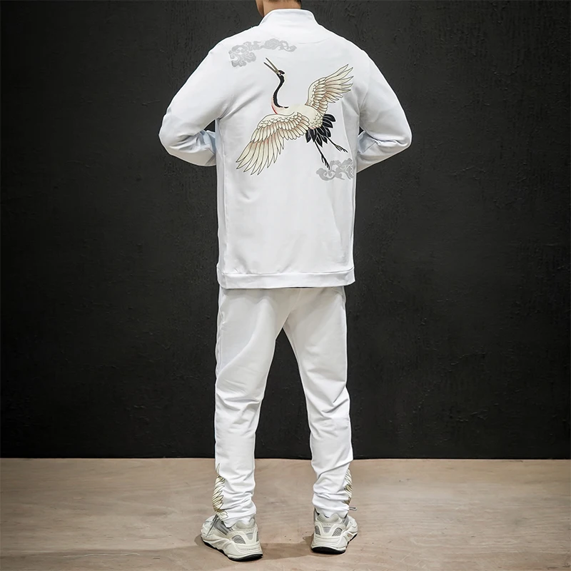 

KOLMAKOV Mens Printed Cardigan+Pant Sportwear Set Men Cotton Sport Suit Casual Tracksuit Male Couples Sweat Suits Size M-5XL