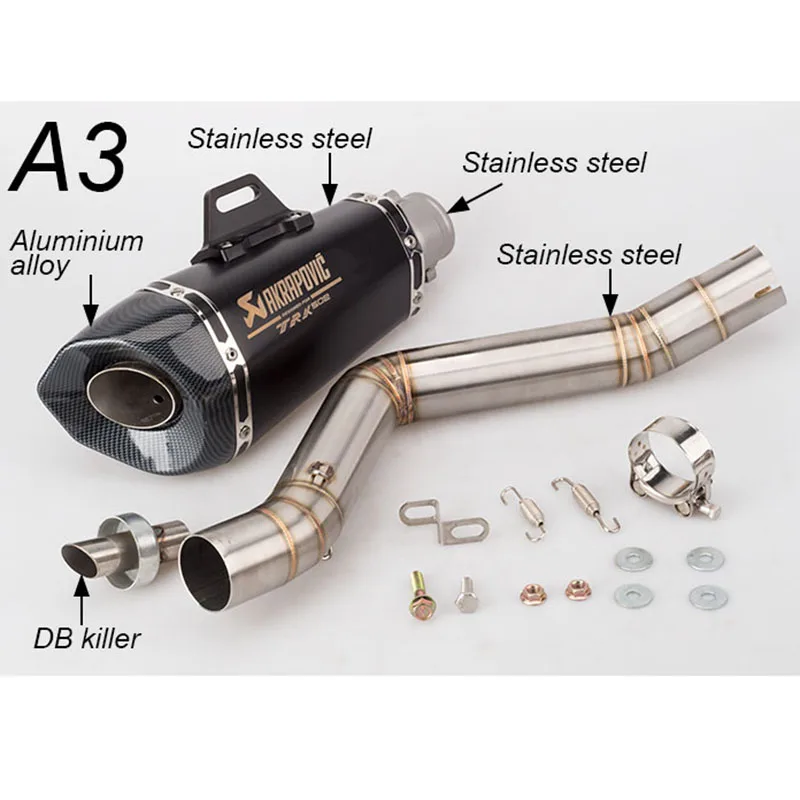 Akrapovic выхлопная труба мотоцикла из углеродного волокна Бенелли Akrapovic выхлопная средняя секция с DB killer для TRK502 ZX10 Z900