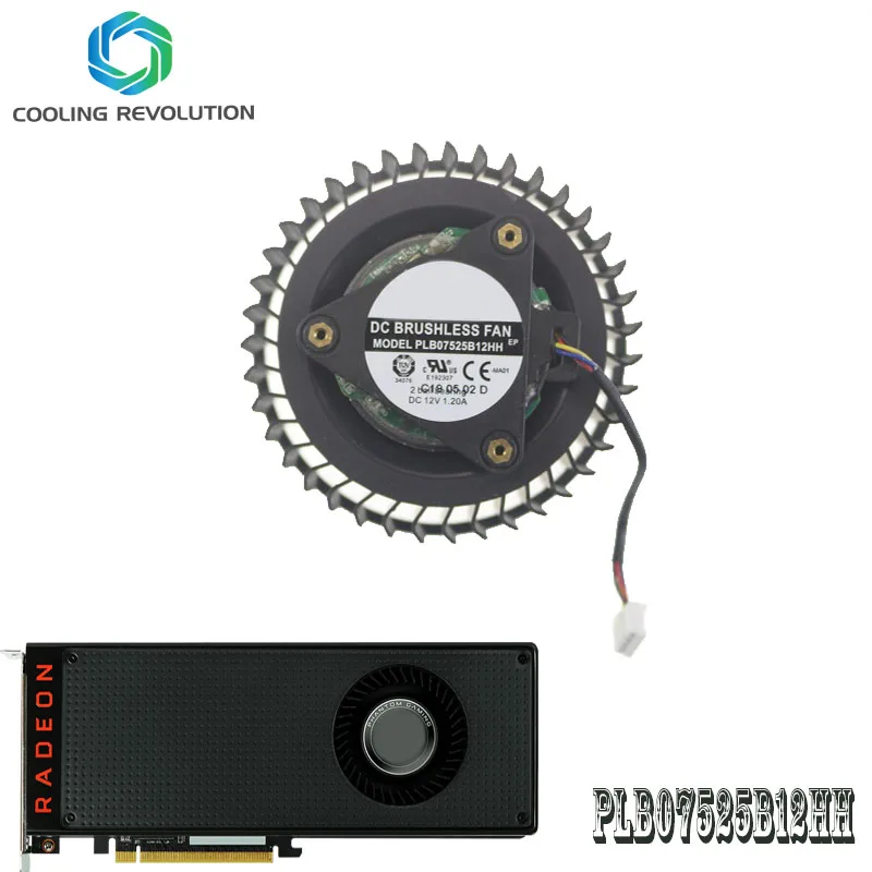 Вентилятор видеокарты для ASRock Radeon RX VEGA 56 8G 75 мм PLB07525B12HH 12 В постоянного тока 1 20a 4