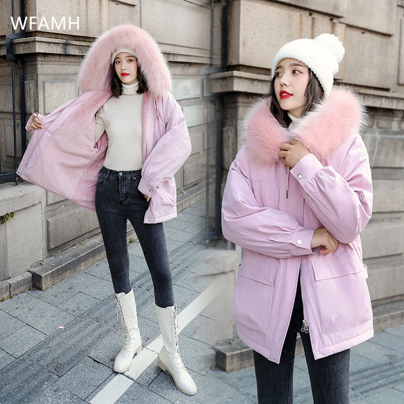 Faux Fur Fashion Jacket Women's Pie Overcome Jacket Plus Velvet Thickening Winter Warm Loose Hooded 2023New Cotton Clothing