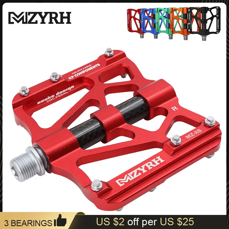 Велосипедные педали MZYRH X6 Mountian из алюминиевого сплава с 3 герметичными