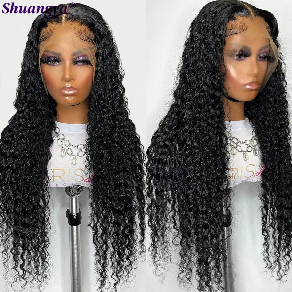 28 30 Inch Deep Curly Wave Lace Front Wig 100% Remy Human Hair HD 5X5 Water Wave Lace Wigs Peruvian Deep Curly Lace Closure Wig