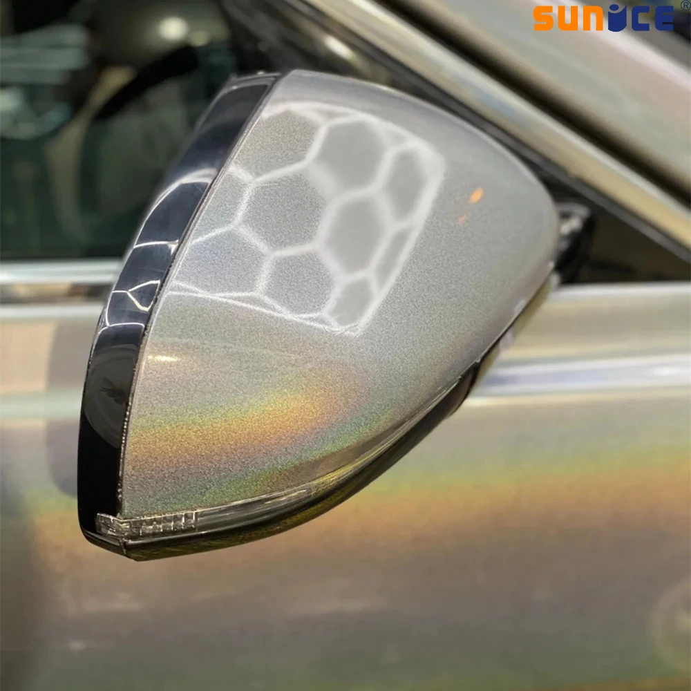 

Голографическая Серебряная виниловая глянцевая виниловая пленка SUNICE, автомобильные наклейки, автомобильная наклейка, Стайлинг автомобиля...
