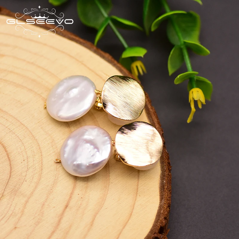 

GLSEEVO Natural Fresh Water Round Pearl Clip Earrings For Women Girl Wedding Engagement Handmade Jewellery Accessorices GE0783