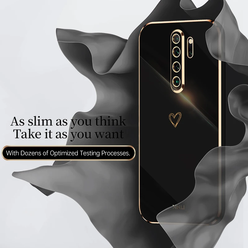 mirror love heart square plating phone case for xiaomi redmi note 10 9 7 8 pro max 10s 9s redmi 9 9a 9t 9c 10 note10 note8 cover free global shipping