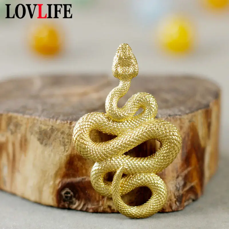 Античная Латунь Большие питоны Ключ Подвески с цепочками чистого Медь змея